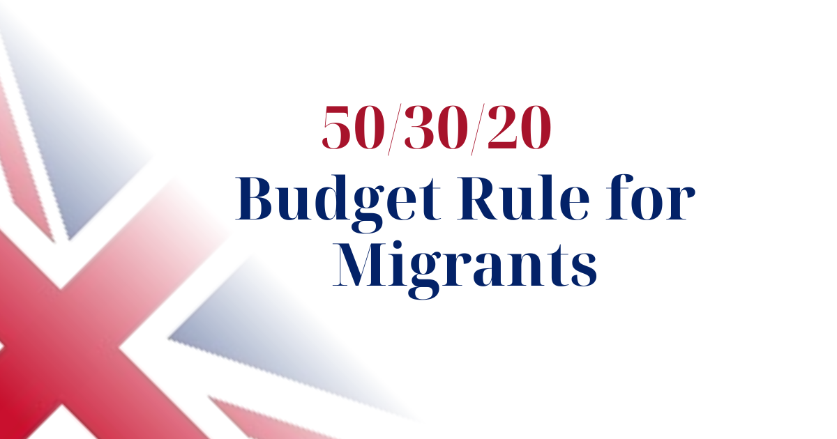 50/30/20 budget rule for migrants