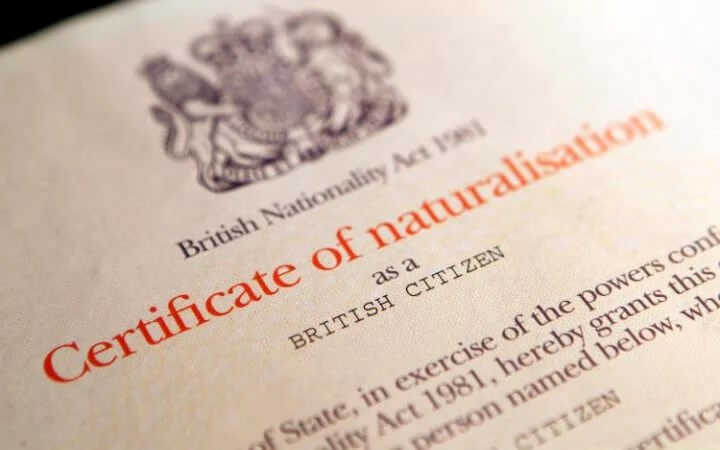 British citizenship application